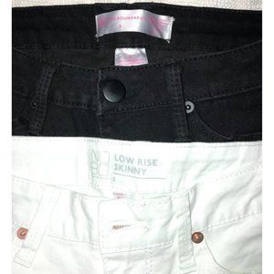 No Boundaries Jeans Size 5 Denim Bundle Lot Cotton Black White Skinny Low Rise